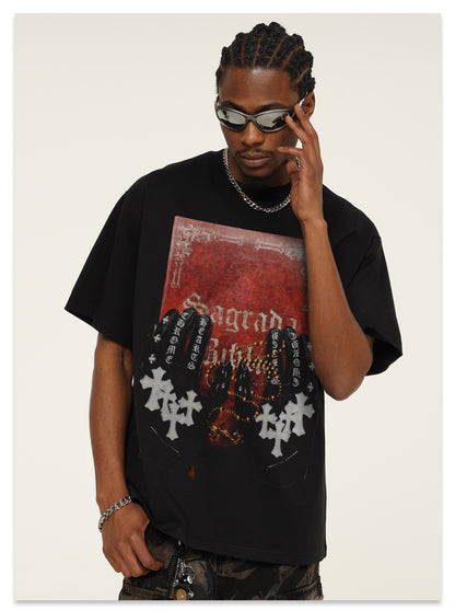 G.Z邁阿密南岸𝔾𝕣𝕠𝕦𝕟𝕕ℤ𝕖𝕣𝕠®✥南裝大佬✥ 美式嘻哈水洗重磅數男女中性Holy Code短袖上衣T-Shirt(亞洲版型)