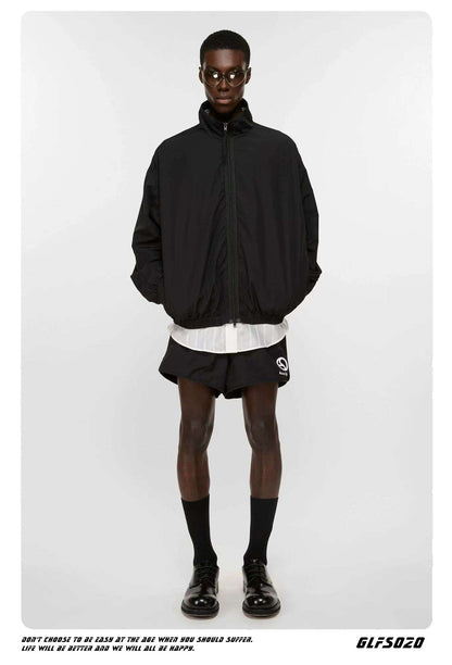 𝔾𝕣𝕠𝕦𝕟𝕕ℤ𝕖𝕣𝕠®2026年秋冬款復古防風立領刺繡雙層寬鬆夾克外套