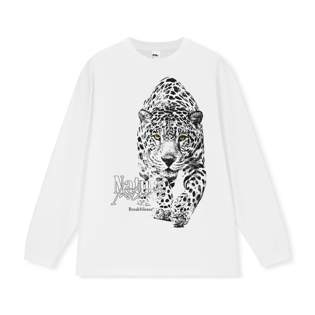 G.Z邁阿密南岸𝔾𝕣𝕠𝕦𝕟𝕕ℤ𝕖𝕣𝕠®✥南裝大佬✥ 美式嘻哈水280g白色雪豹長袖上衣T-Shirt