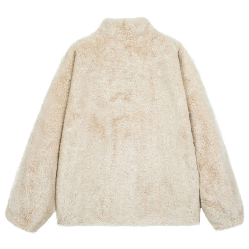 𝔾𝕣𝕠𝕦𝕟𝕕ℤ𝕖𝕣𝕠®2026年秋冬款復古嘻哈短毛絨立領男女中性保暖外套