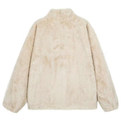 𝔾𝕣𝕠𝕦𝕟𝕕ℤ𝕖𝕣𝕠®2026年秋冬款復古嘻哈短毛絨立領男女中性保暖外套