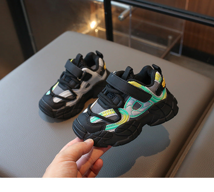 𝔾𝕣𝕠𝕦𝕟𝕕ℤ𝕖𝕣𝕠®－Deluxe－BabyKids Shoes✥2025年✥秋冬新款中小童粘黏式復古防滑老爹鞋 MLX-6108