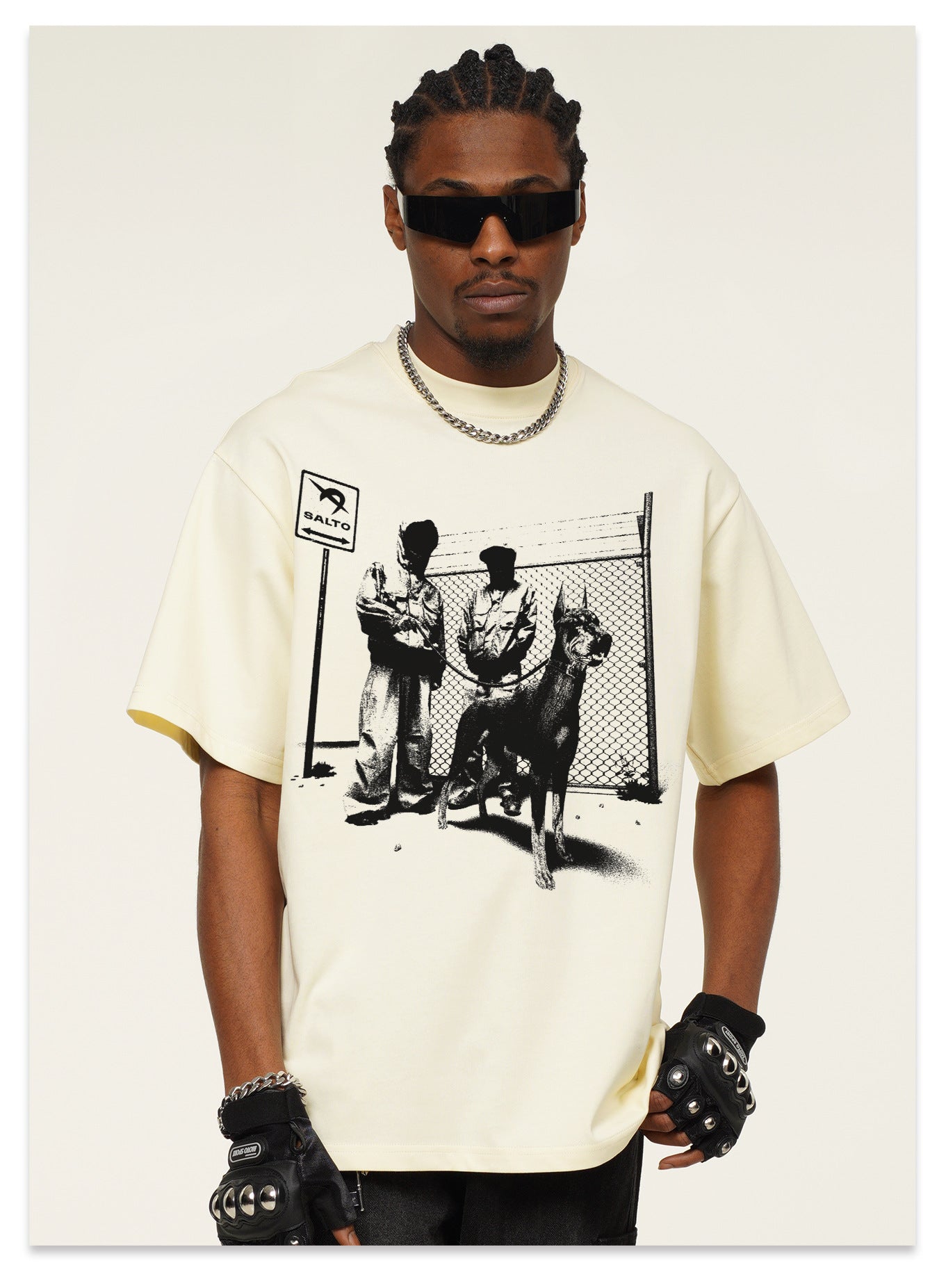 G.Z邁阿密南岸𝔾𝕣𝕠𝕦𝕟𝕕ℤ𝕖𝕣𝕠®✥南裝大佬✥ 美式嘻哈水洗重磅數男女中性杜賓犬短袖上衣T-Shirt(亞洲版型)