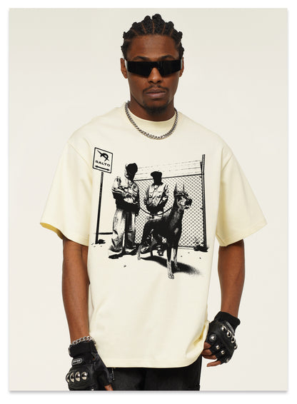 G.Z邁阿密南岸𝔾𝕣𝕠𝕦𝕟𝕕ℤ𝕖𝕣𝕠®✥南裝大佬✥ 美式嘻哈水洗重磅數男女中性杜賓犬短袖上衣T-Shirt(亞洲版型)