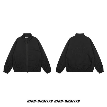 𝔾𝕣𝕠𝕦𝕟𝕕ℤ𝕖𝕣𝕠®2026年秋冬款復古防風立領刺繡雙層寬鬆夾克外套