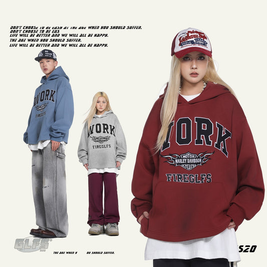 𝔾𝕣𝕠𝕦𝕟𝕕ℤ𝕖𝕣𝕠®2026年秋冬款經典字母連帽長袖大學上衣T-SHIRT