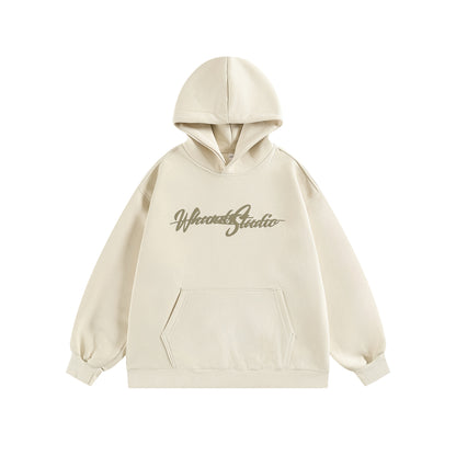 𝔾𝕣𝕠𝕦𝕟𝕕ℤ𝕖𝕣𝕠®2026年秋冬款復古發泡字母寬鬆連帽長袖大學T-SHIRT