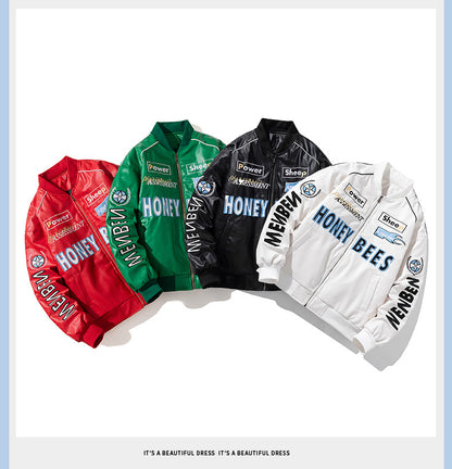 🔥𝔾𝕣𝕠𝕦𝕟𝕕⇔ℤ𝕖𝕣𝕠®25-26年秋冬新款vintag經典刺繡復古PU皮革機車夾克外套4色