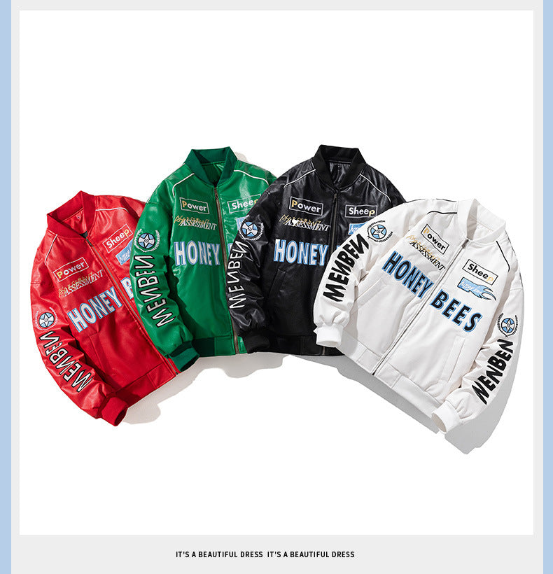 🔥𝔾𝕣𝕠𝕦𝕟𝕕⇔ℤ𝕖𝕣𝕠®25-26年秋冬新款vintag經典刺繡復古PU皮革機車夾克外套4色