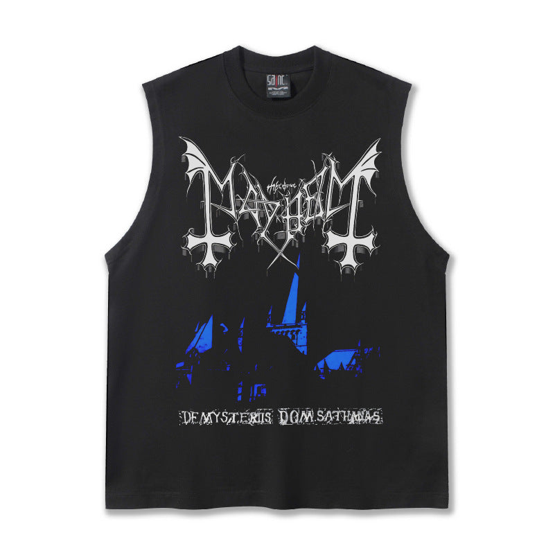 G.Z邁阿密南岸𝔾𝕣𝕠𝕦𝕟𝕕ℤ𝕖𝕣𝕠®✥南裝大佬✥ 美式嘻哈水洗重磅數男女中性Mayhem坎肩背心亞洲版型)