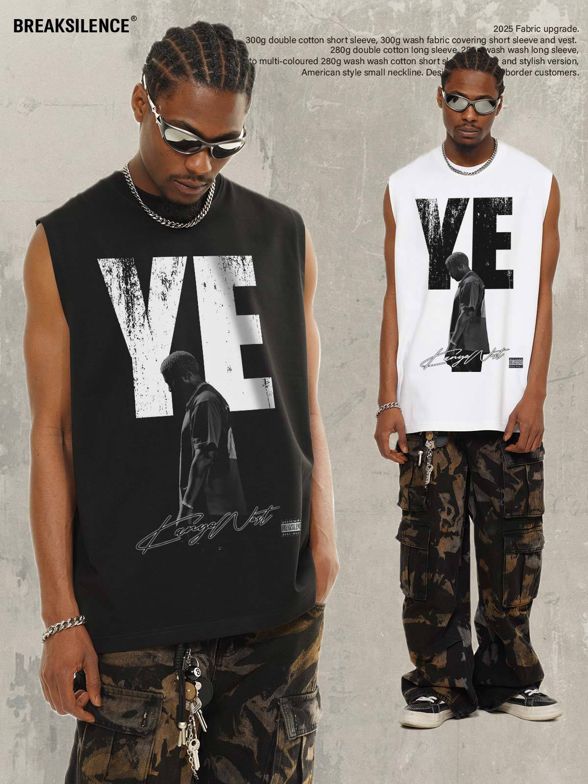 G.Z邁阿密南岸𝔾𝕣𝕠𝕦𝕟𝕕ℤ𝕖𝕣𝕠®✥南裝大佬✥ 美式嘻哈水洗重磅數男女中性YE坎肩背心亞洲版型)