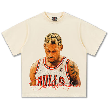 G.Z邁阿密南岸𝔾𝕣𝕠𝕦𝕟𝕕ℤ𝕖𝕣𝕠®✥南裝大佬✥ 美式嘻哈水洗重磅數男女中性羅德曼短袖上衣T-Shirt(亞洲版型)