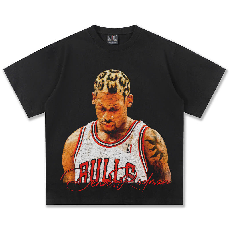 G.Z邁阿密南岸𝔾𝕣𝕠𝕦𝕟𝕕ℤ𝕖𝕣𝕠®✥南裝大佬✥ 美式嘻哈水洗重磅數男女中性羅德曼短袖上衣T-Shirt(亞洲版型)