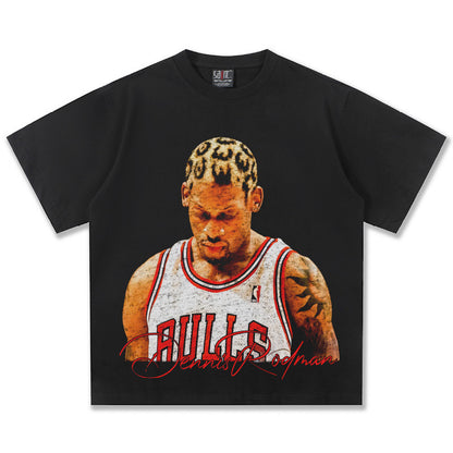 G.Z邁阿密南岸𝔾𝕣𝕠𝕦𝕟𝕕ℤ𝕖𝕣𝕠®✥南裝大佬✥ 美式嘻哈水洗重磅數男女中性羅德曼短袖上衣T-Shirt(亞洲版型)