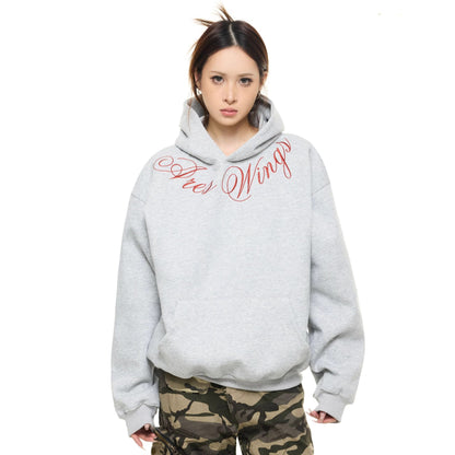 𝔾𝕣𝕠𝕦𝕟𝕕ℤ𝕖𝕣𝕠®2026年秋冬款復古新款厚磅數電繡字母連帽長袖T-shrit