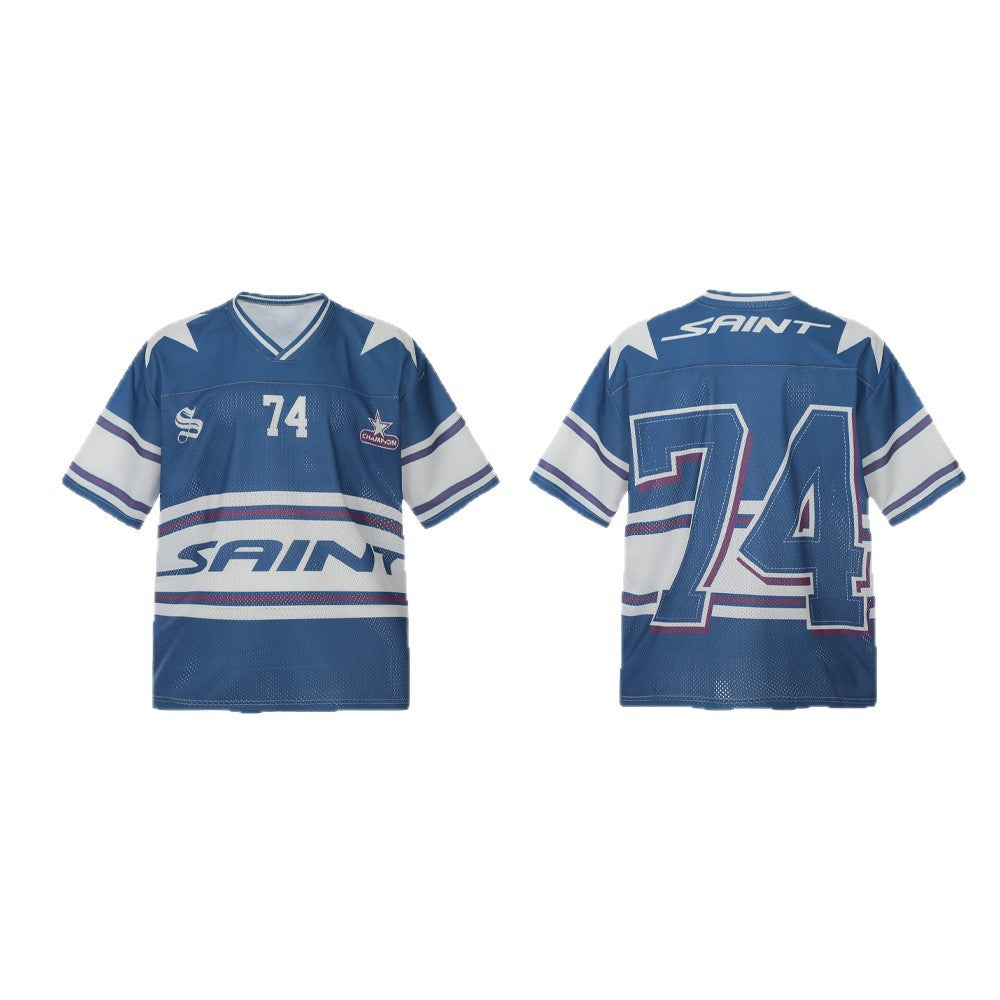 ☠𝔾𝕣𝕠𝕦𝕟𝕕ℤ𝕖𝕣𝕠®♛GZ嘻哈♛2025年SS-美式新款西海岸74透氣短袖球衣T-Shirt上衣