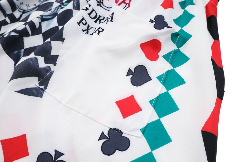 G.Z マイアミ サウス ショア✥𝔾𝕣𝕠𝕦𝕟𝕕ℤ𝕖𝕣𝕠®✥2023 サザン スーツ ビッグ ガイ / アメカジ ポーカー タイクーン ルーズ オープン カラー シャツ ショートパンツ スーツ