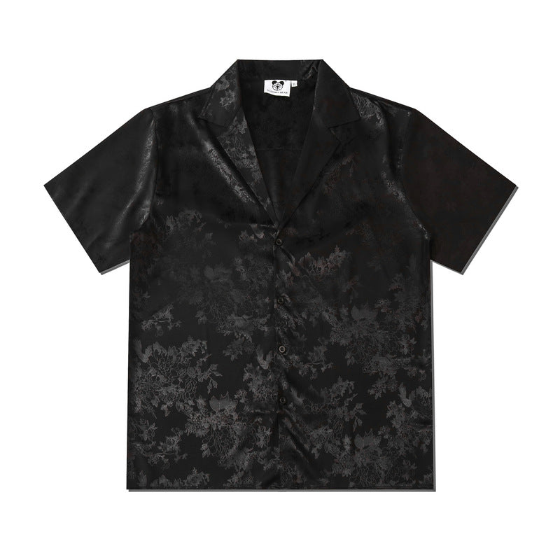 GZ LA West Bank 2023【✟Pure Love West Bank✟】Floral pattern loose lapel summer short-sleeved shirt