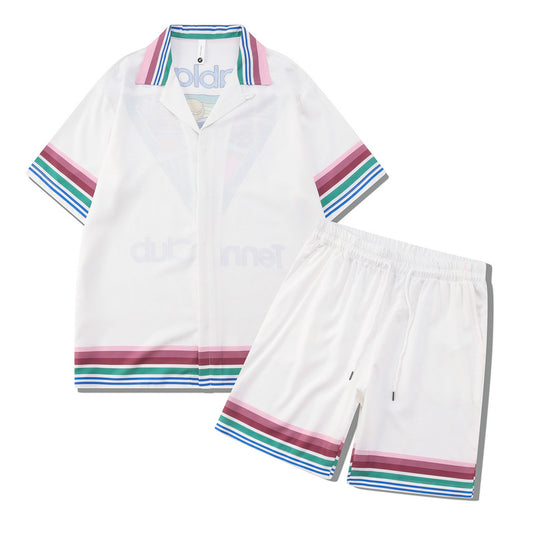 G.Z 邁阿密南岸✥𝔾𝕣𝕠𝕦𝕟𝕕ℤ𝕖𝕣𝕠®✥２０２３南裝大佬/美式休閒日落網球寬鬆開領襯衫短褲套裝