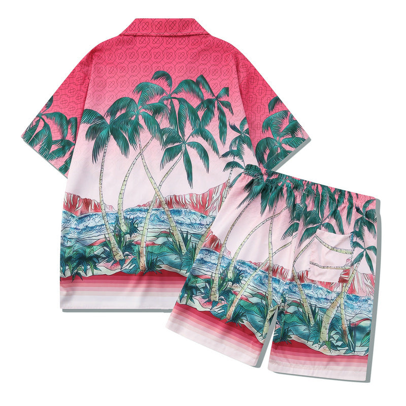 GZ Miami South Shore✥𝔾𝕣𝕠𝕦𝕟𝕕ℤ𝕖𝕣𝕠®✥2023 Southern suit boss/American casual California sunset loose open collar shirt shorts suit 