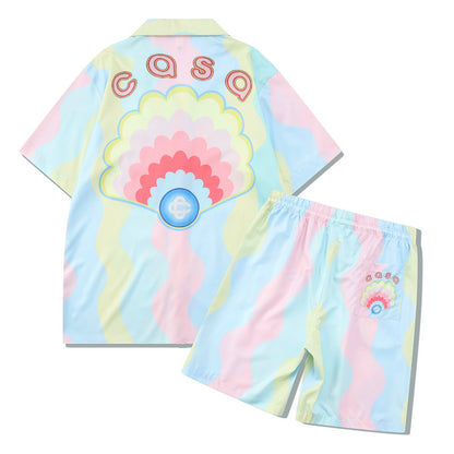 GZ Miami South Shore✥𝔾𝕣𝕠𝕦𝕟𝕕ℤ𝕖𝕣𝕠®✥2023 Southern suit boss/American casual pastel Easter loose open collar shirt shorts suit 