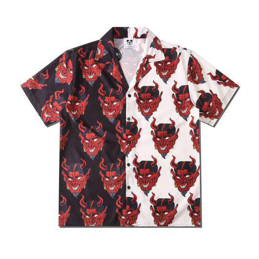 GZ Miami South Shore✥𝔾𝕣𝕠𝕦𝕟𝕕ℤ𝕖𝕣𝕠®✥2023 Southern suit boss/American casual double-spell Satan 666 loose open collar shirt 