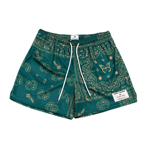 GZ Miami South Shore✥𝔾𝕣𝕠𝕦𝕟𝕕ℤ𝕖𝕣𝕠®✥2023 South suit big guy/American casual butterfly amoeba cashew nut flower quarter shorts and ball pants 