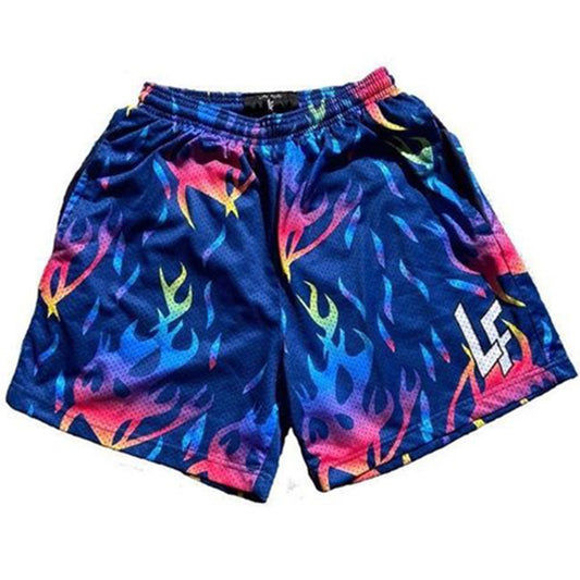 GZ Miami South Shore✥𝔾𝕣𝕠𝕦𝕟𝕕ℤ𝕖𝕣𝕠®✥2023 Southern suit boss/American casual burning flame gradient quarter shorts and ball pants 