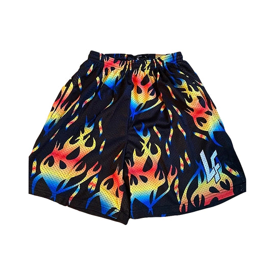 GZ Miami South Shore✥𝔾𝕣𝕠𝕦𝕟𝕕ℤ𝕖𝕣𝕠®✥2023 Southern suit boss/American casual burning flame gradient quarter shorts and ball pants 