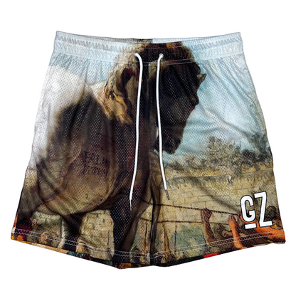 GZ Miami South Shore✥𝔾𝕣𝕠𝕦𝕟𝕕ℤ𝕖𝕣𝕠®✥2023 Southern suit big guy/GZ American casual neutral sports outdoor cliff reining in quarter shorts and ball pants 