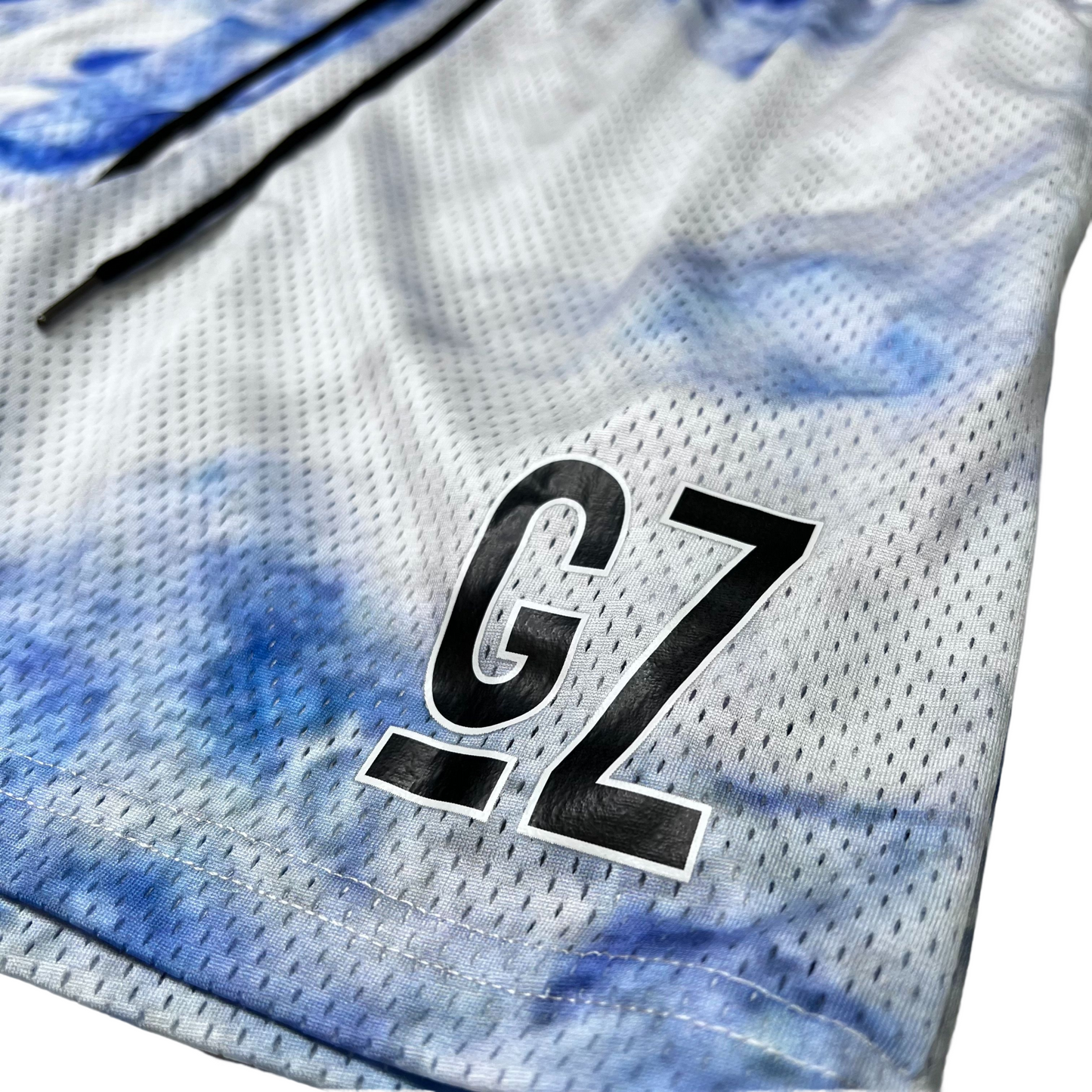 GZ Miami South Shore✥𝔾𝕣𝕠𝕦𝕟𝕕ℤ𝕖𝕣𝕠®✥2023 Southern suit big guy/GZ American casual neutral sports outdoor glass blue and white quarter shorts and ball pants 