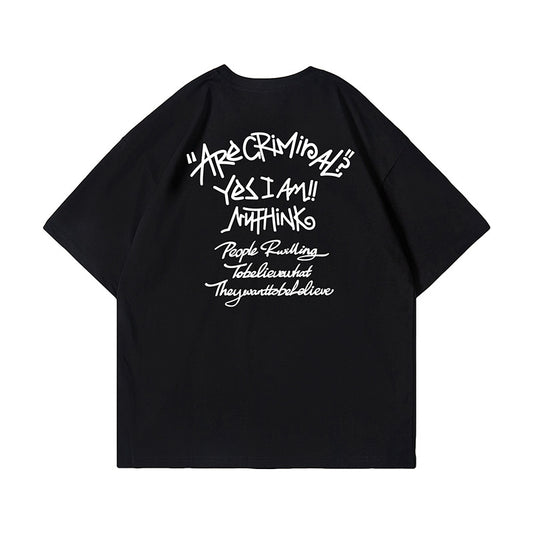 G.Z LA西岸 2023【✟純愛西岸✟】西海岸高街嘻哈字母美式T-Shirt
