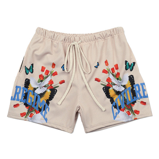 GZ Miami South Shore✥𝔾𝕣𝕠𝕦𝕟𝕕ℤ𝕖𝕣𝕠®✥2023 South suit boss/American casual rose white dove five-point shorts and ball pants 