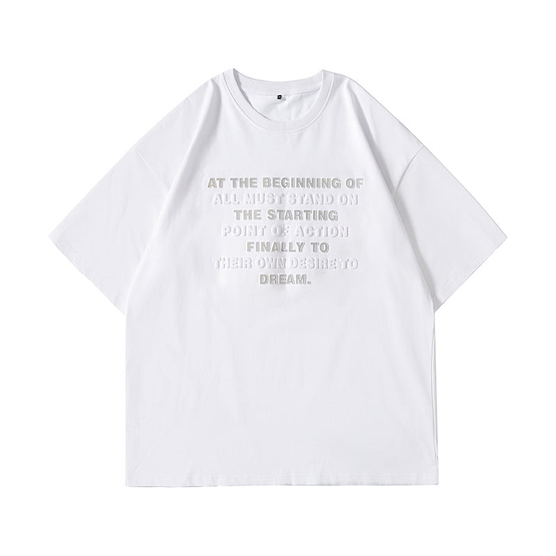 G.Z LA West Bund 2023 [✟Pure Love West Bund✟] トレンドのニッチなデザインセンスのオーバーサイズルーズスタンプレターTシャツ
