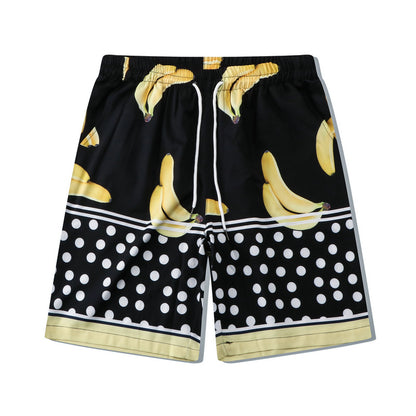 GZ Miami South Shore✥𝔾𝕣𝕠𝕦𝕟𝕕ℤ𝕖𝕣𝕠®✥2023 Southern suit boss/American casual black dot banana loose open collar shirt shorts suit 