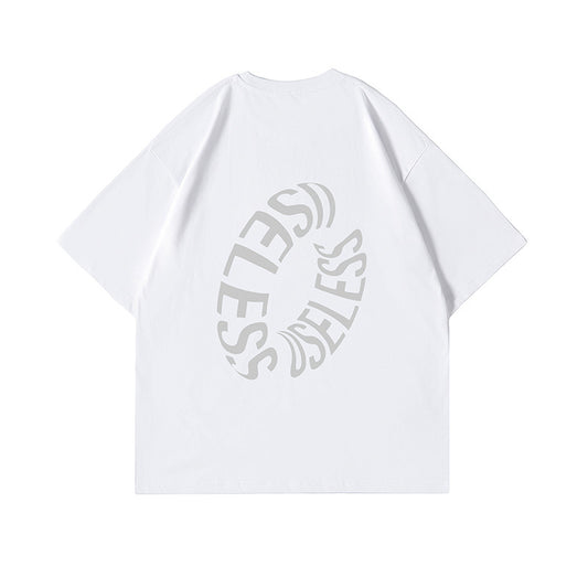 G.Z LA West Bund 2023【✟ Pure Love West Bund✟】アメリカンストリートニュートラルスタイルデザイン リフレクティブプリント オーバーサイズ Tシャツ