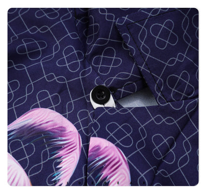 G.Z マイアミ サウスショア✥𝔾𝕣𝕠𝕦𝕟𝕕ℤ𝕖𝕣𝕠®✥2023 サザンスーツ ボス/アメカジ パープル 魅惑のルーズ オープンカラー シャツ ショートパンツ スーツ