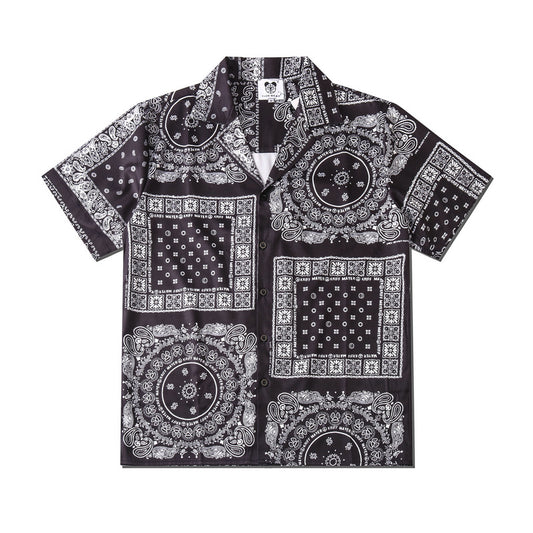 GZ LA West Bank 2023【✟Pure Love West Bank✟】Amoeboid digital printing loose lapel short-sleeved shirt