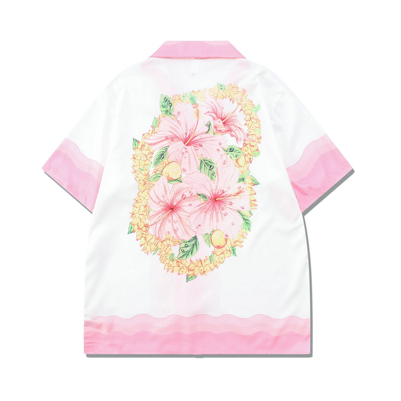 GZ Miami South Shore✥𝔾𝕣𝕠𝕦𝕟𝕕ℤ𝕖𝕣𝕠®✥2023 Southern suit boss / American casual pink flower loose open collar shirt shorts suit 